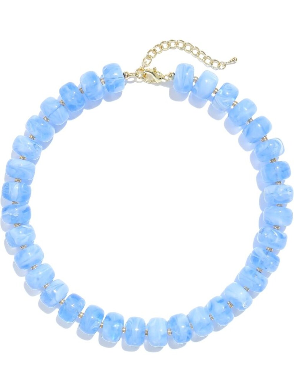 Women's Cute Sky Blue Acrylic Beads Choker Trendy Statement Jewelry Gift